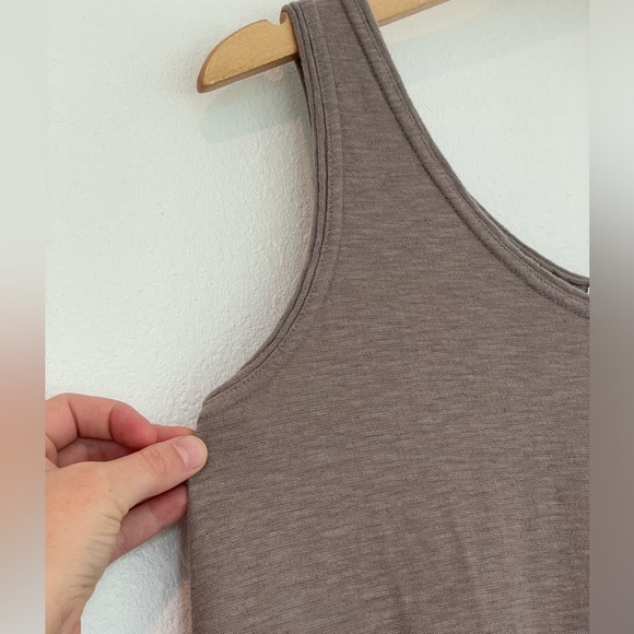 Cut Loose Linen Blend Midi Dress Womens Large Tank A-Line Pockets Lagenlook Brwn - Picture 7 of 12